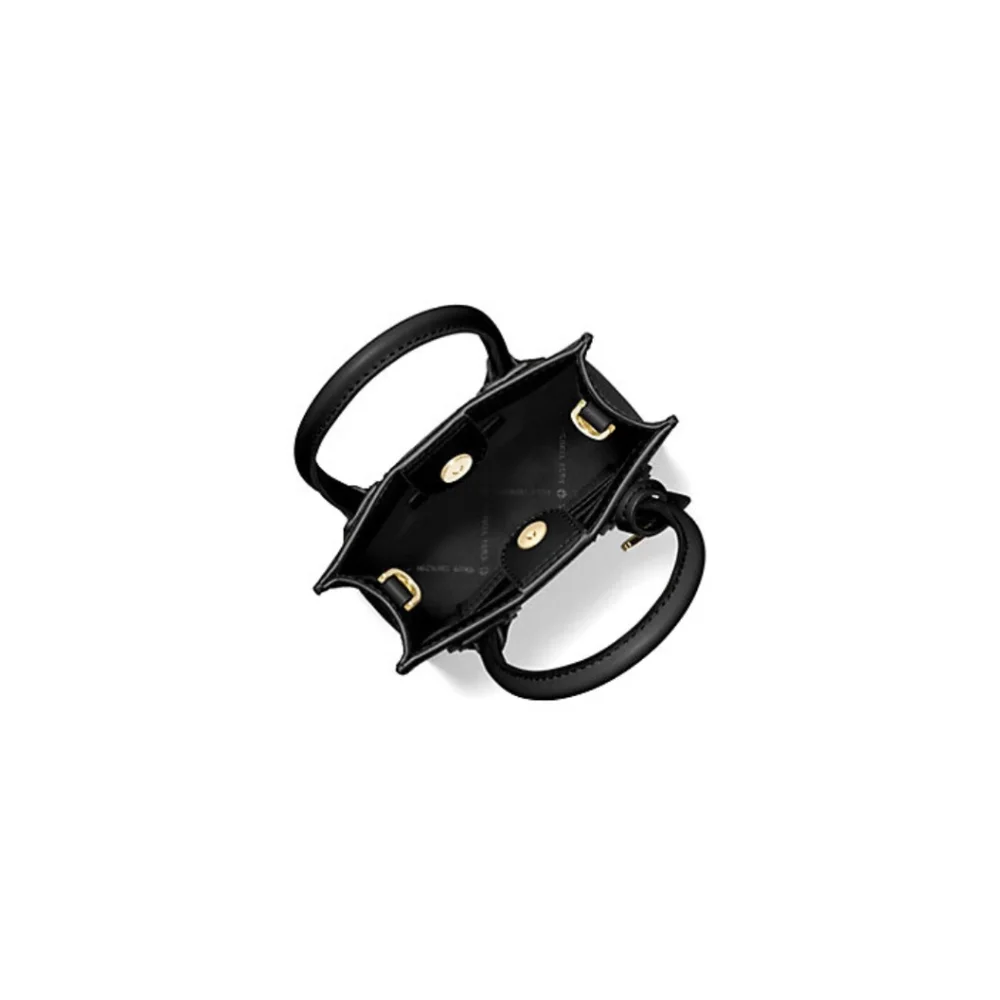 MICHEAL KORS- Mercer Extra-Small Pebbled Leather Crossbody Bag- Black